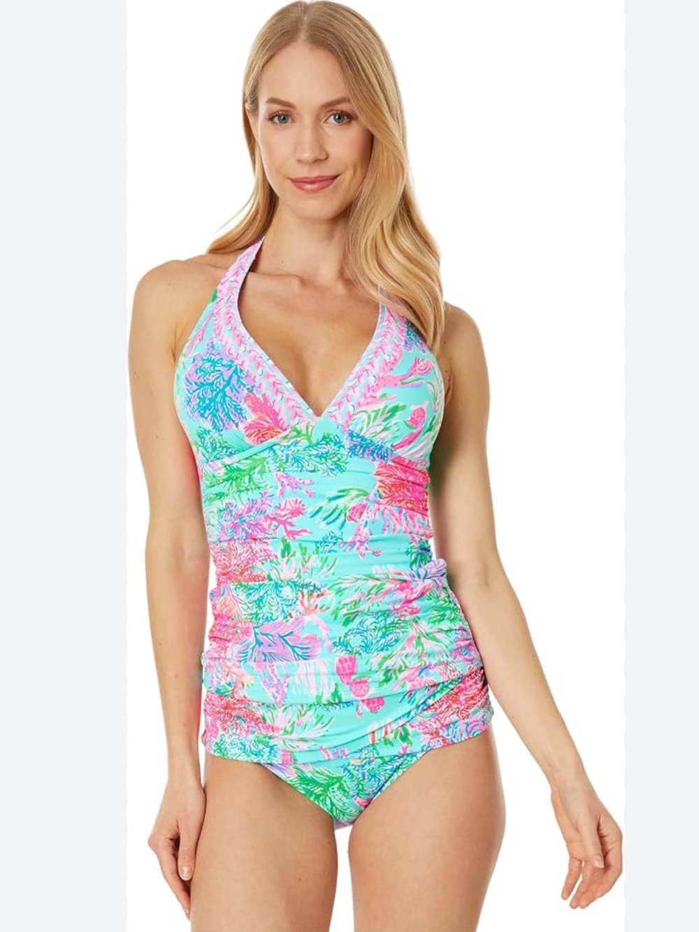 Lilly Pulitzer Bliss Shirred Halter in Celestial Blue Cay to My Heart